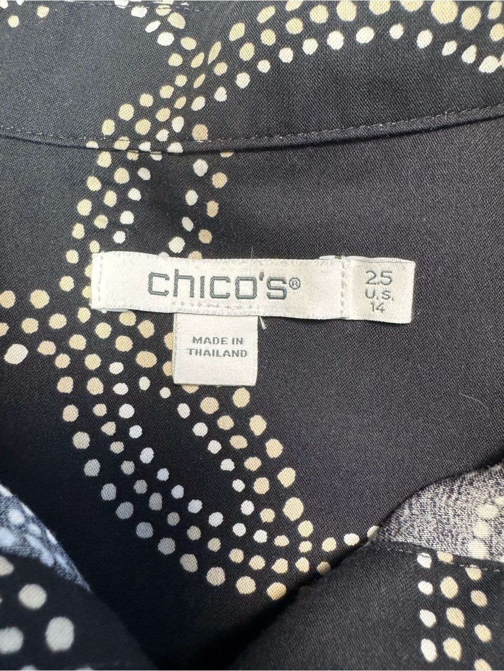 Chico's Cotton Button Front Blouse Size 2.5 US 14 - Picture 6 of 7